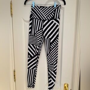 Black and White Striped Leggings